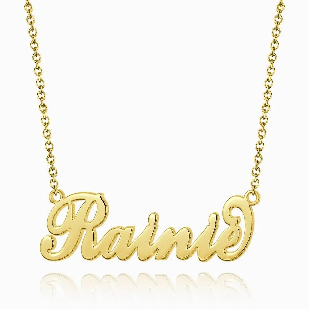 Children's "Carrie" Style Name Necklace 14K Gold Plated