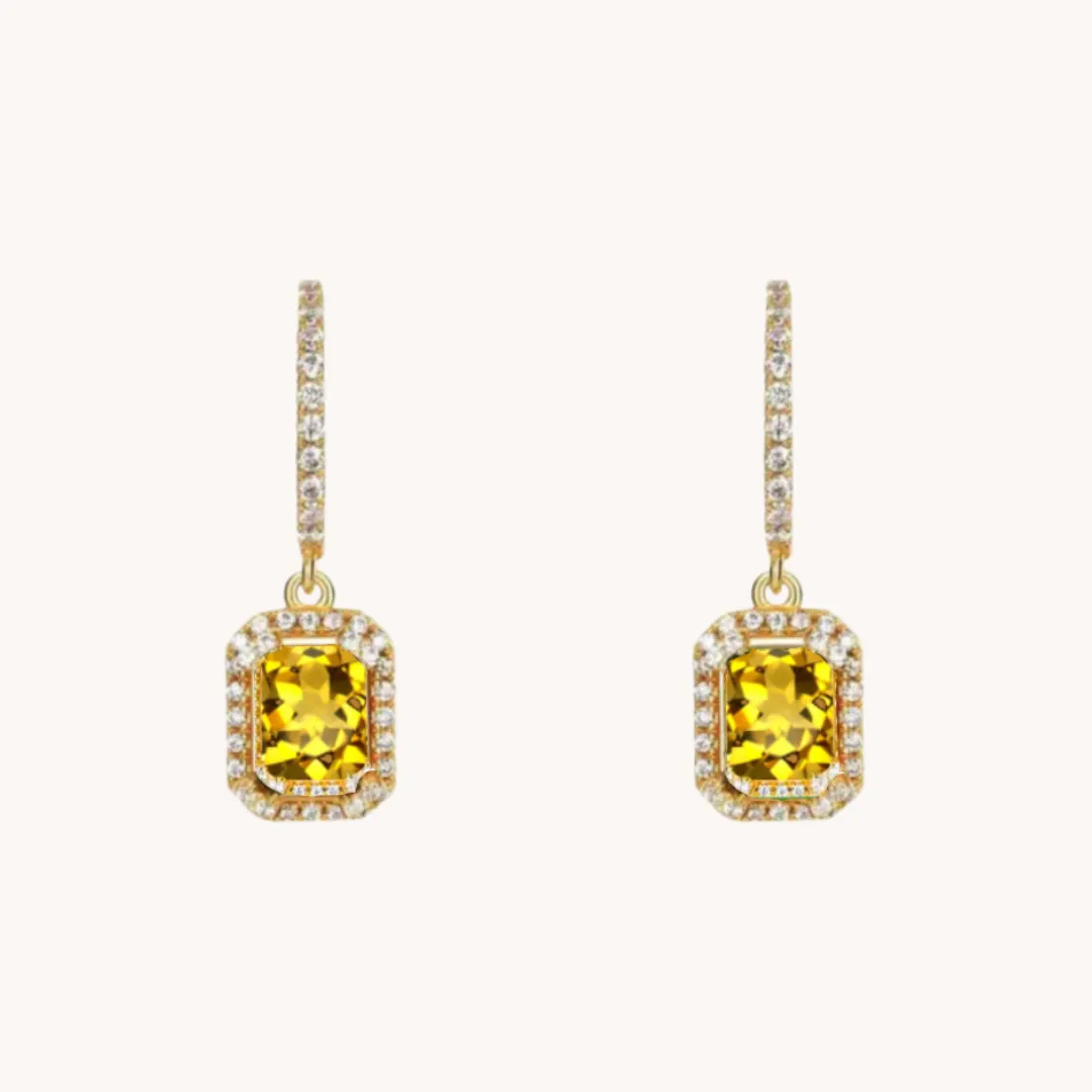 Citrine Timeless Gold Studs W.