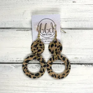 COCO -  Leather Earrings  ||  <BR> BLACK CHEETAH CORK