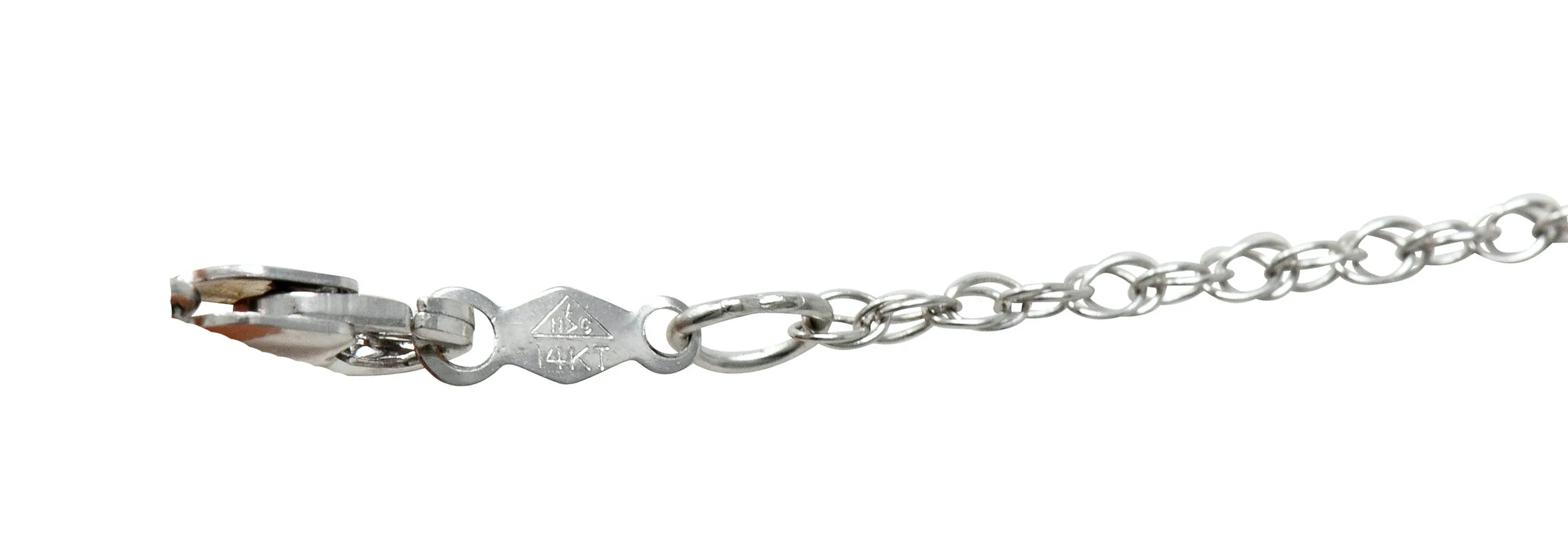 Contemporary 14 Karat White Gold Spiga Rope Chain Necklace