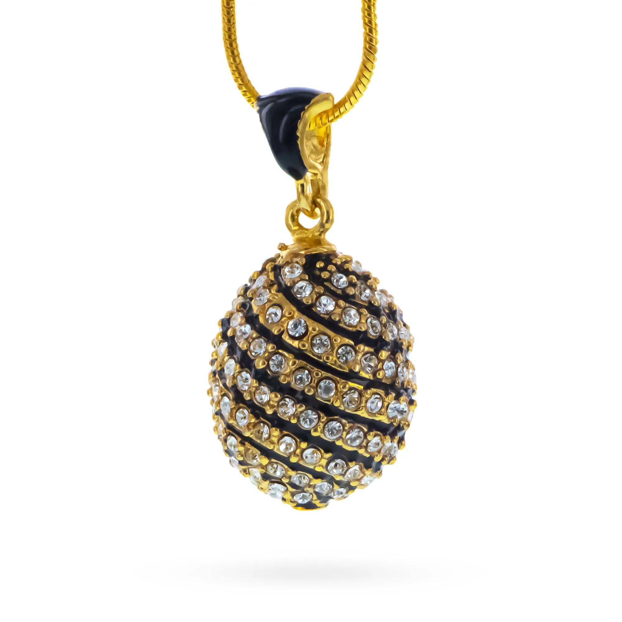 Crystal Spire Royal Imperial Egg Pendant Necklace