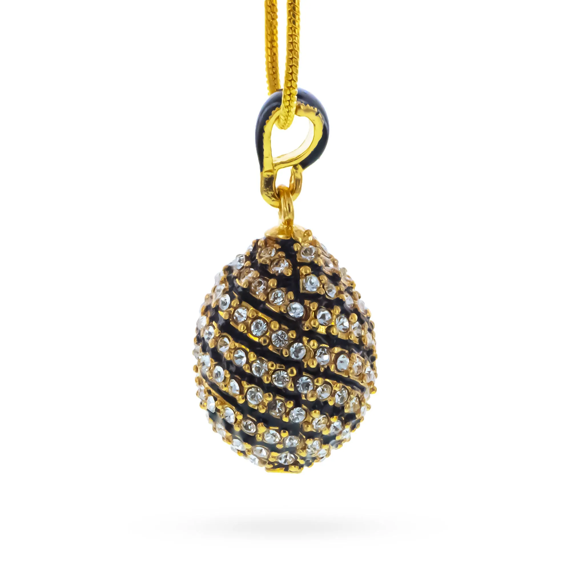 Crystal Spire Royal Imperial Egg Pendant Necklace