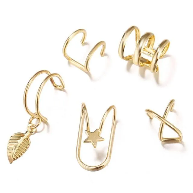 Cuffs Leaf Clip Earrings