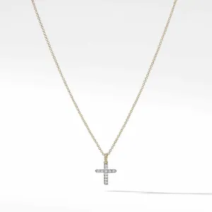 David Yurman Cable Collectibles Cross Necklace with Diamonds in 18k Gold
