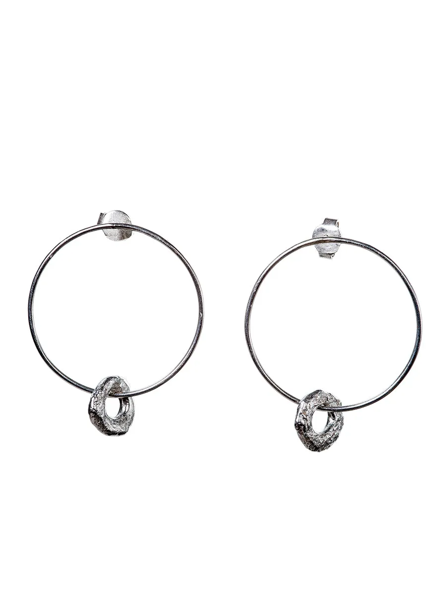 Donuts Silver Earrings