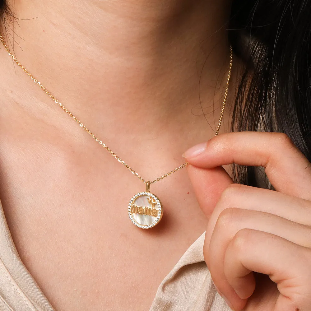 Double-sided Mother of Pearl Mom Necklace