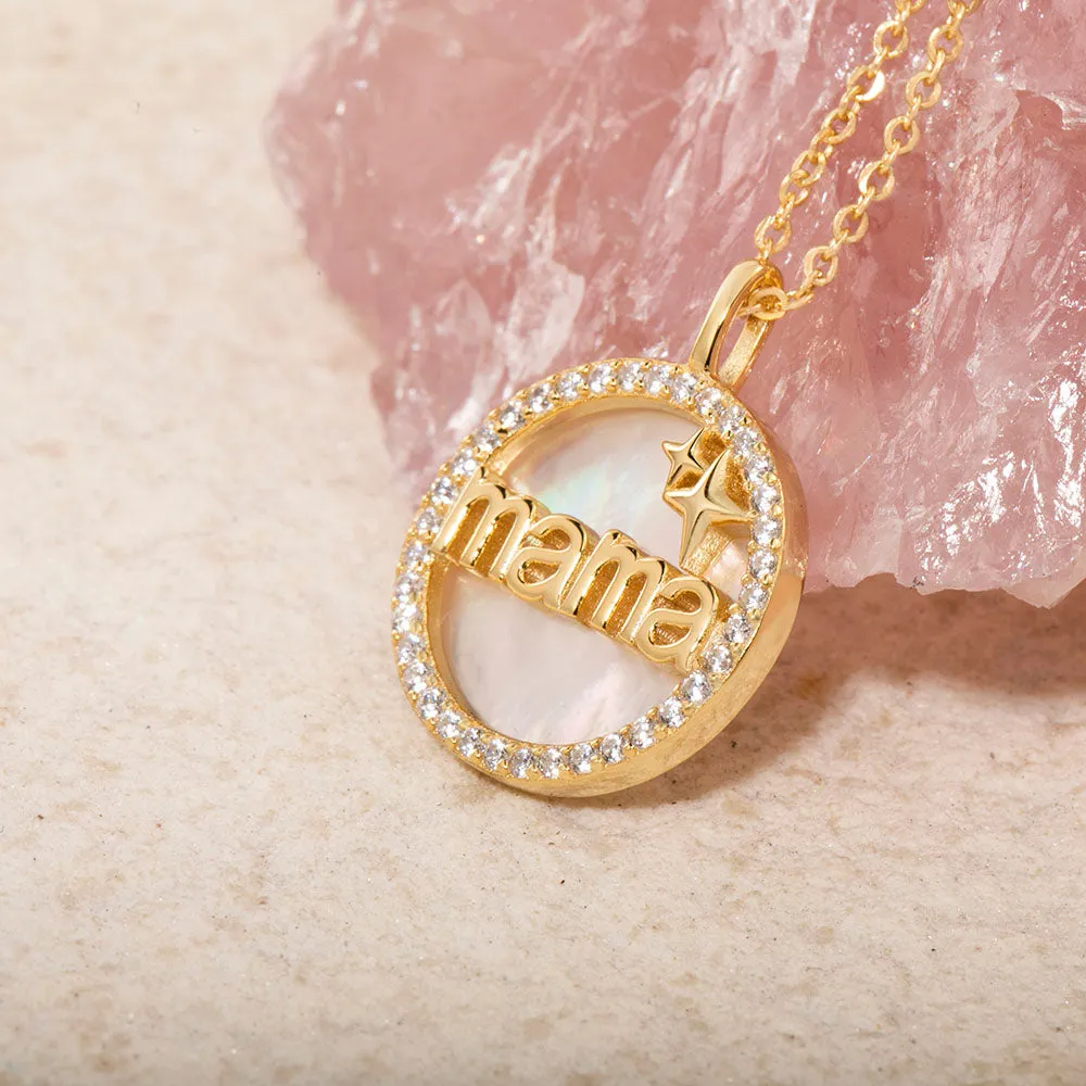 Double-sided Mother of Pearl Mom Necklace