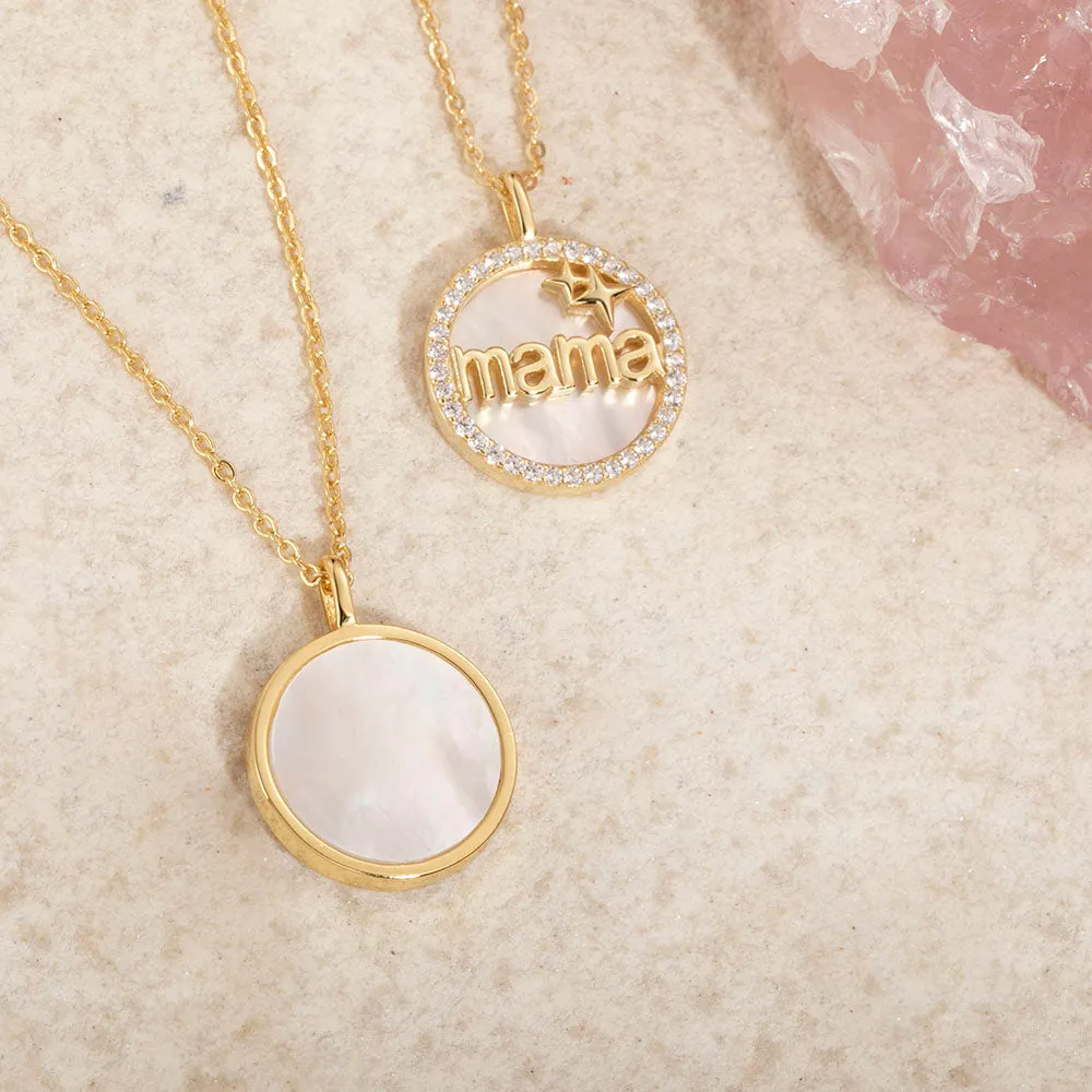 Double-sided Mother of Pearl Mom Necklace