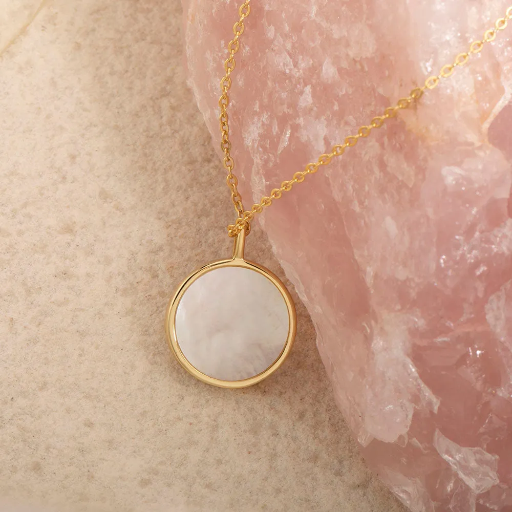 Double-sided Mother of Pearl Mom Necklace