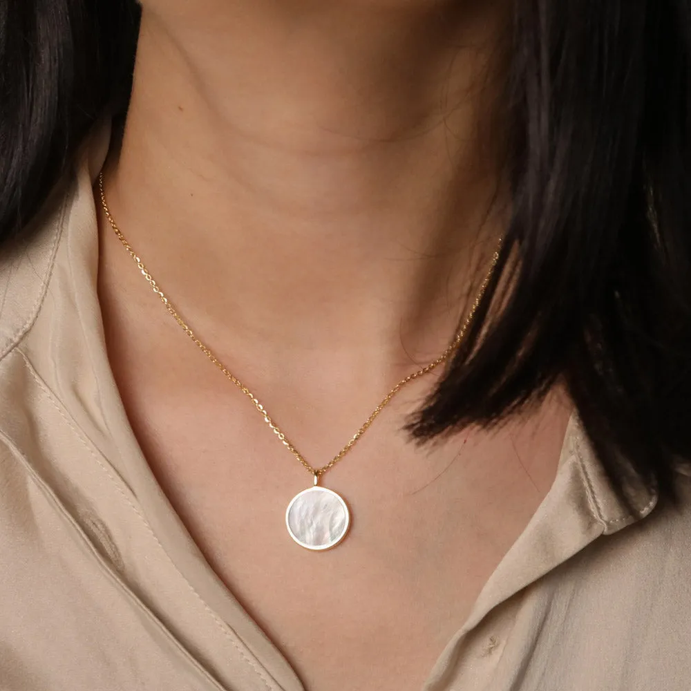 Double-sided Mother of Pearl Mom Necklace