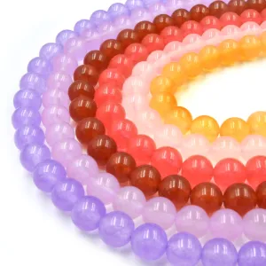 Dyed Smooth Jade Beads | Dyed Blue Teal Turquoise Green White Round Gemstone Beads -4mm 6mm 8mm 10mm 12mm Available