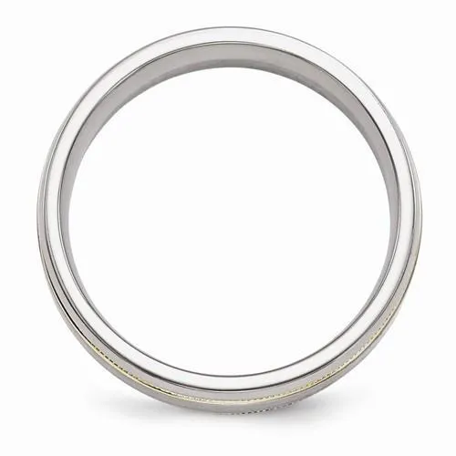 Edward Mirell Titanium &14k Satin & Polished Millgrain - 7mm