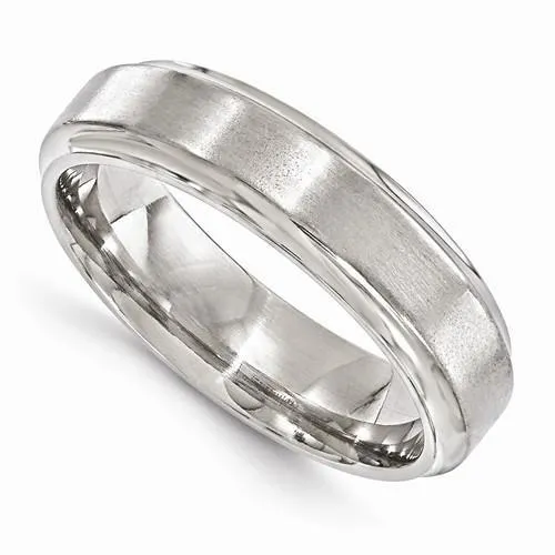 Edward Mirell Titanium Brushed & Polished Beveled - 6mm