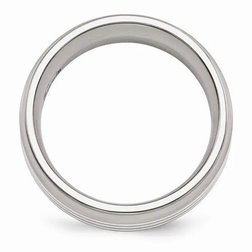 Edward Mirell Titanium W/Sterling Silver Inlay Beveled Edge - 9mm