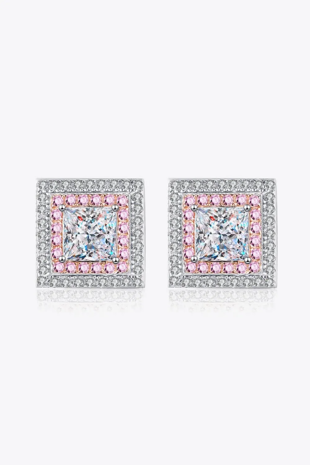 Elegant Geometric Moissanite Square Earrings - Timeless Luxury