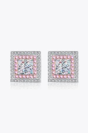 Elegant Geometric Moissanite Square Earrings - Timeless Luxury