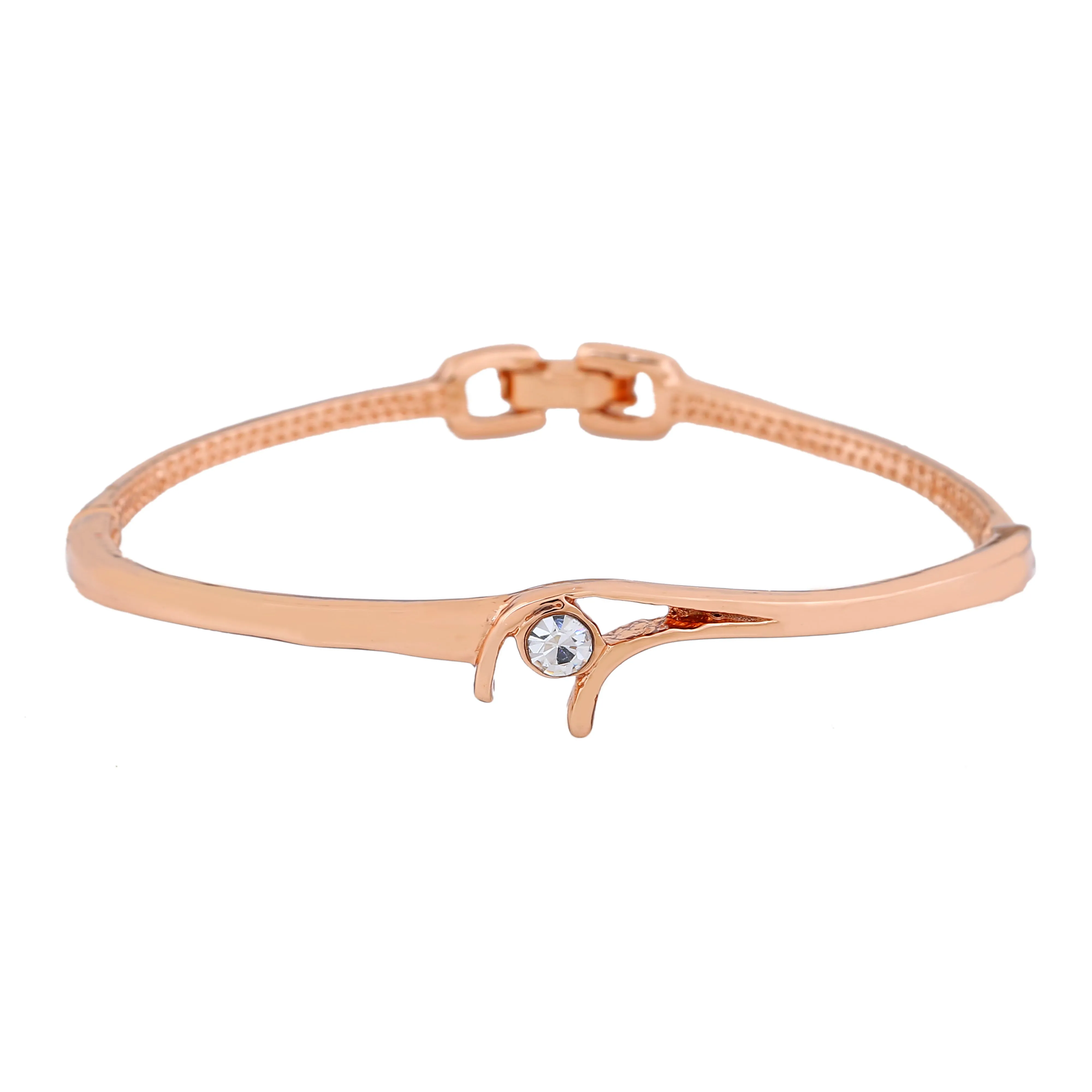Estele Rose Gold Plated Sleek Designer Bracelet for Women