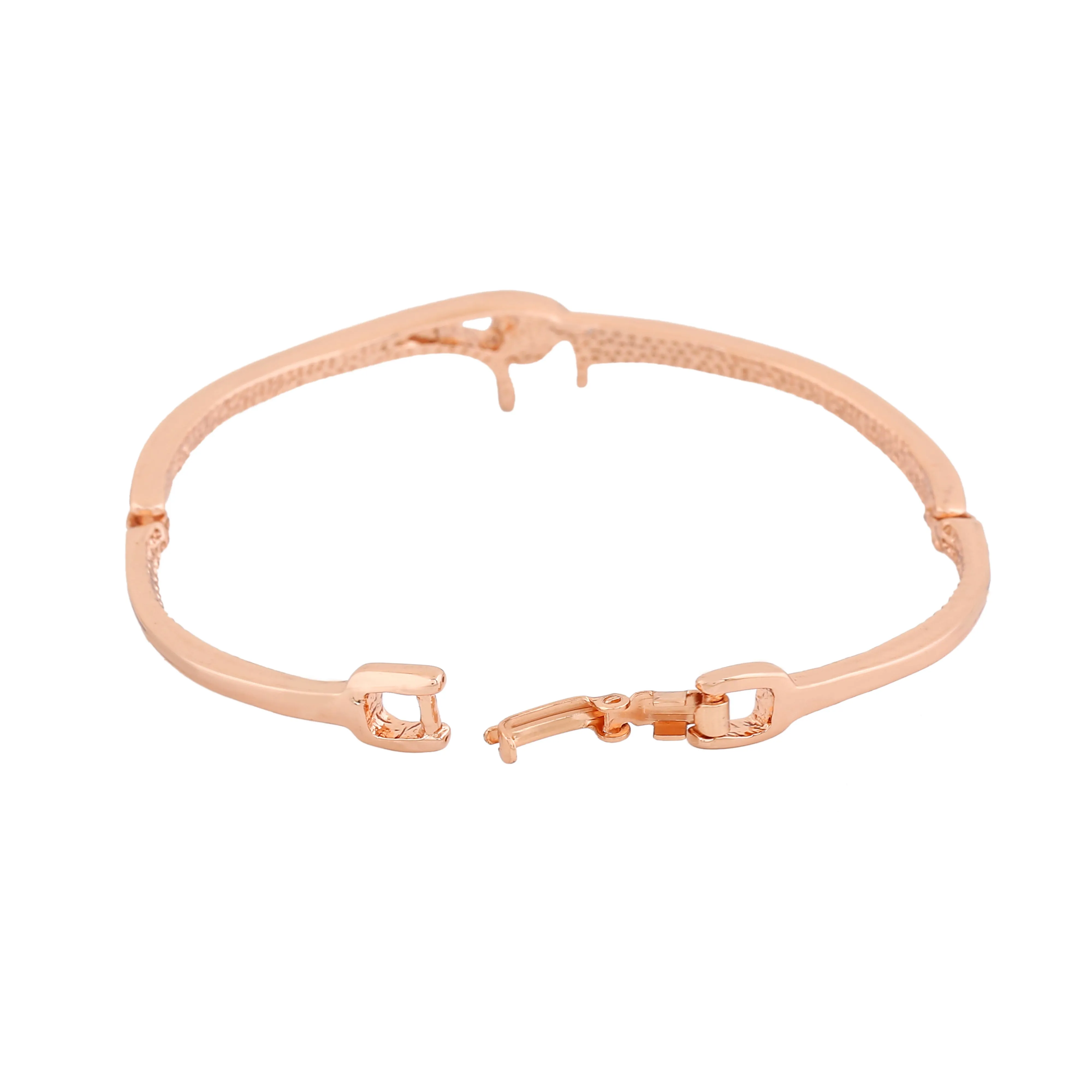 Estele Rose Gold Plated Sleek Designer Bracelet for Women