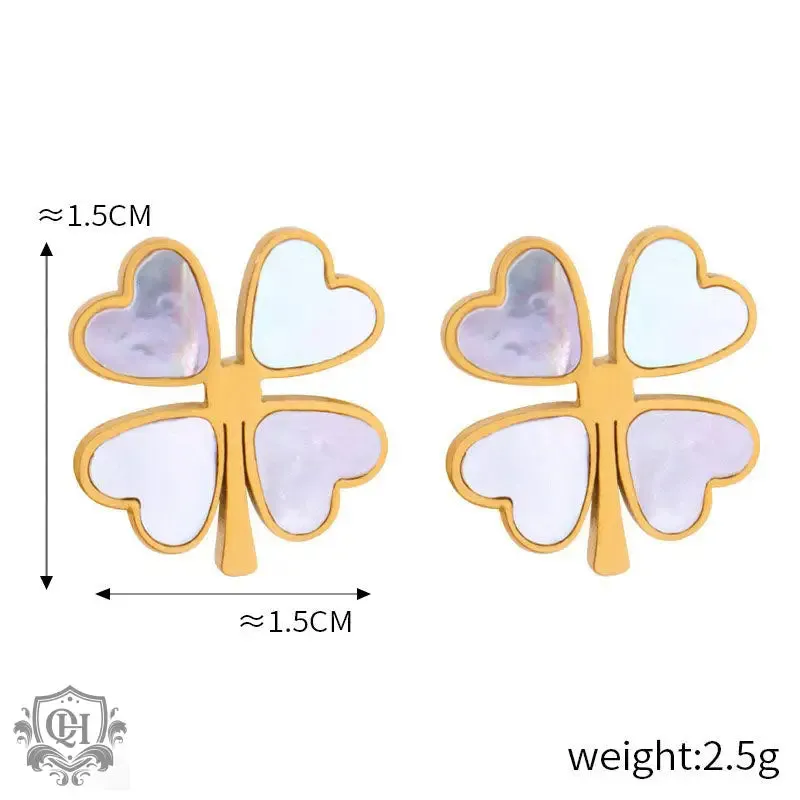 Exquisite 18K Gold Four-Leaf Clover Set