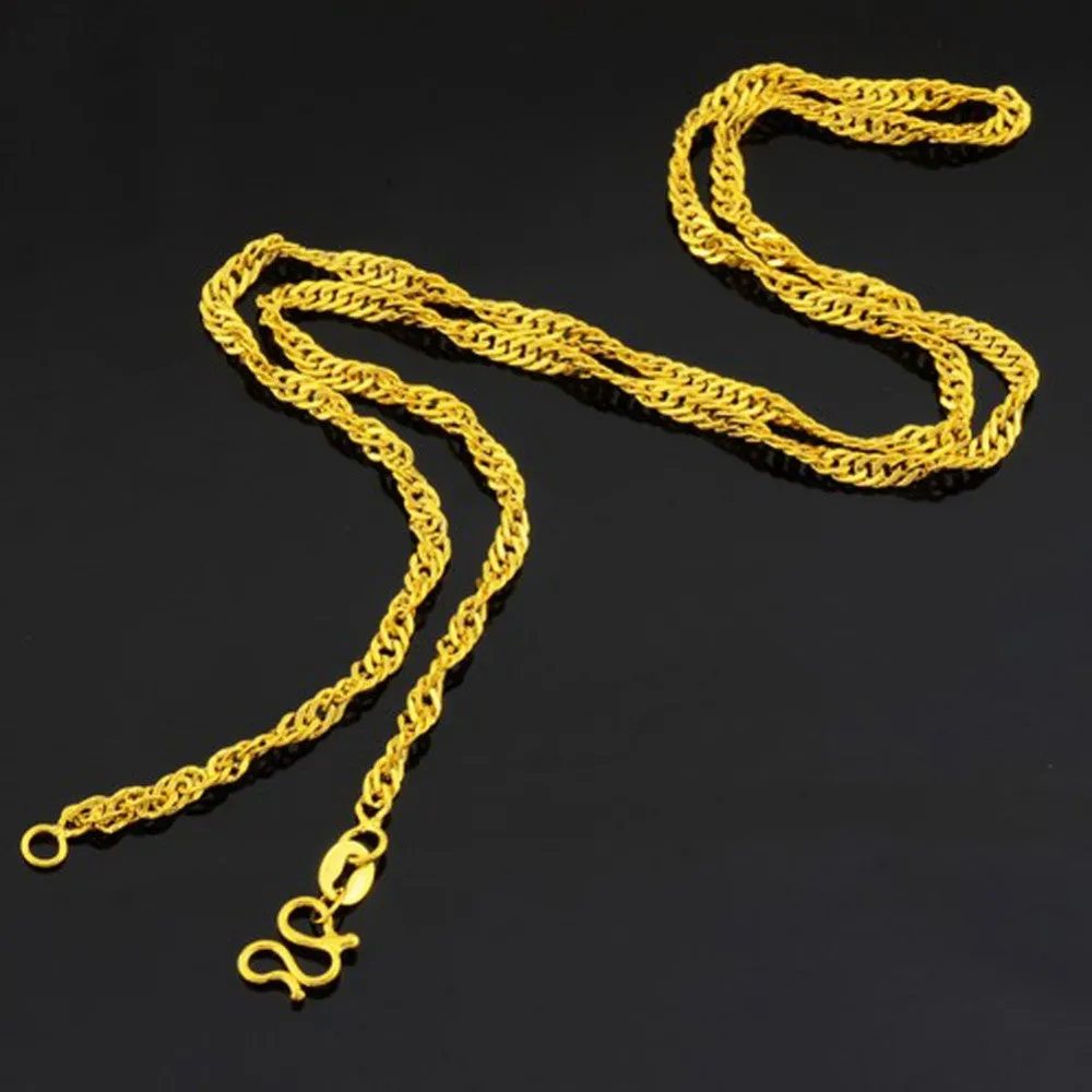 Exquisite Lightning Golden Wave Short Necklace