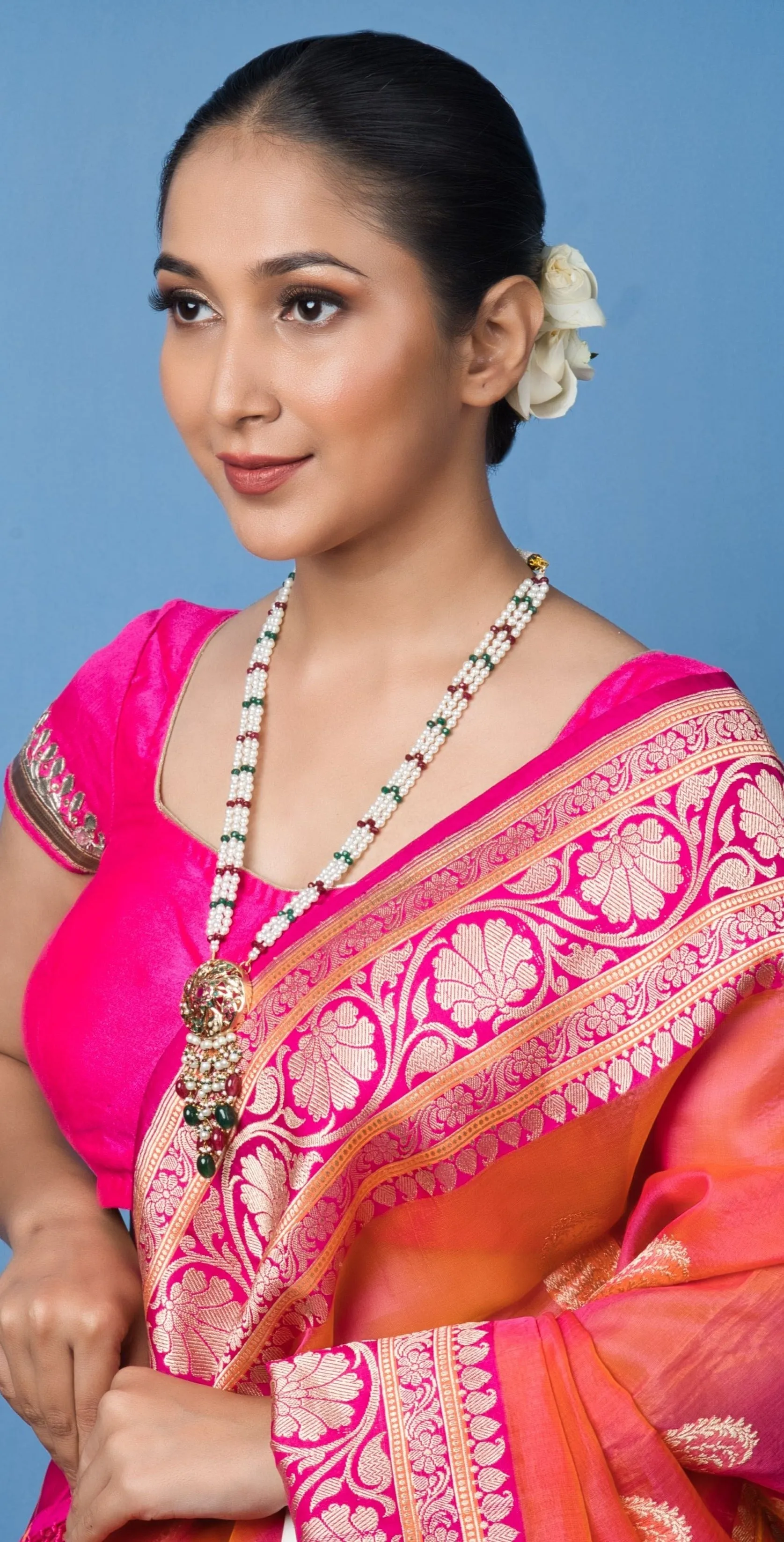 Exquisite Pearl Jadau Pendant - Multicolor