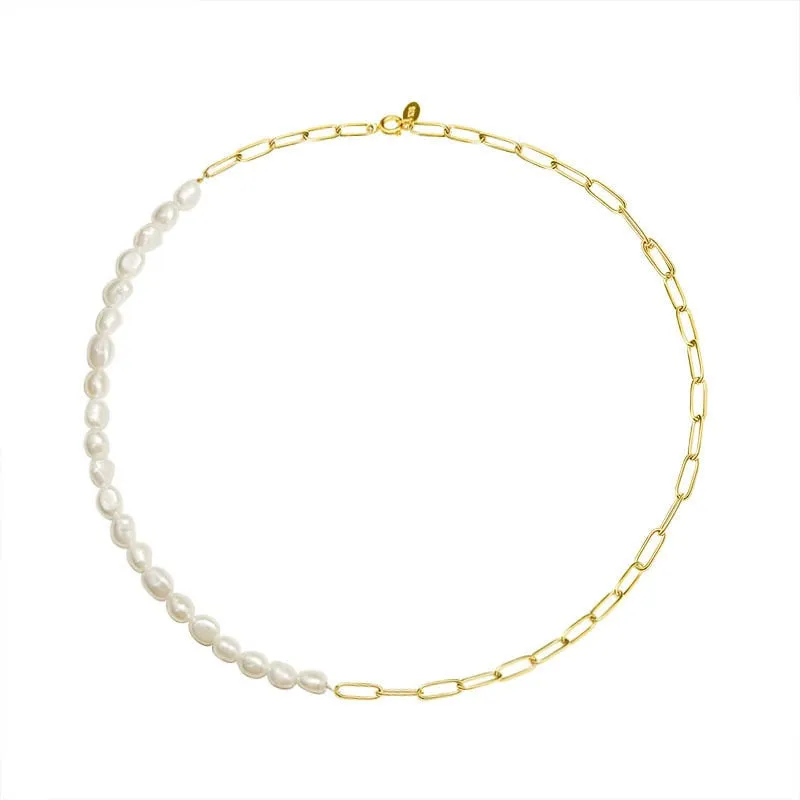 fashion exquisite jewelry pearl pendant thick chain necklace and pendant for women