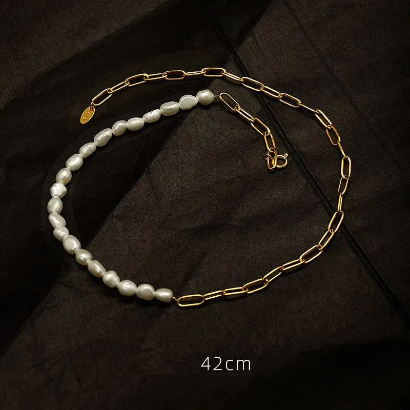 fashion exquisite jewelry pearl pendant thick chain necklace and pendant for women