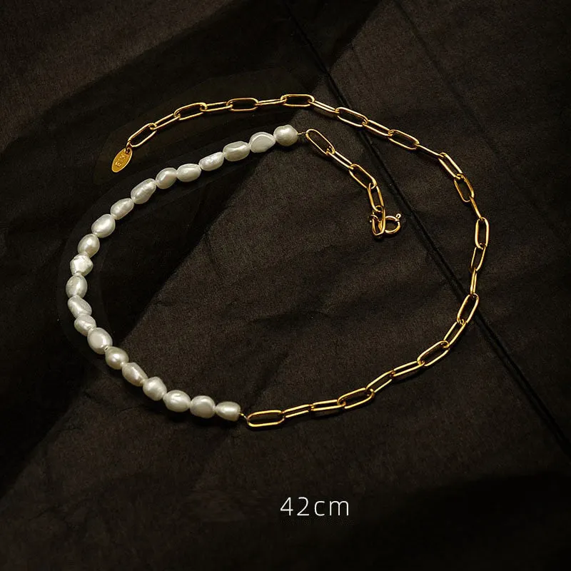 fashion exquisite jewelry pearl pendant thick chain necklace and pendant for women
