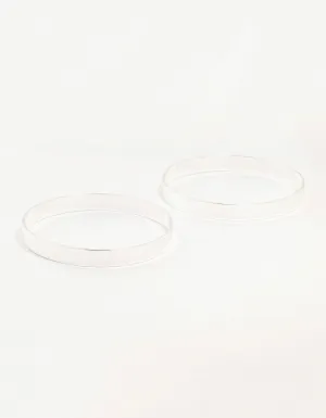Flat Silver Bangles 2-Pack