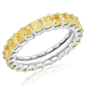 FLEUR 5 Carat Cushion Cut Diamond Eternity Band in Platinum 25 pointer By Mike Nekta SIZE 4-9