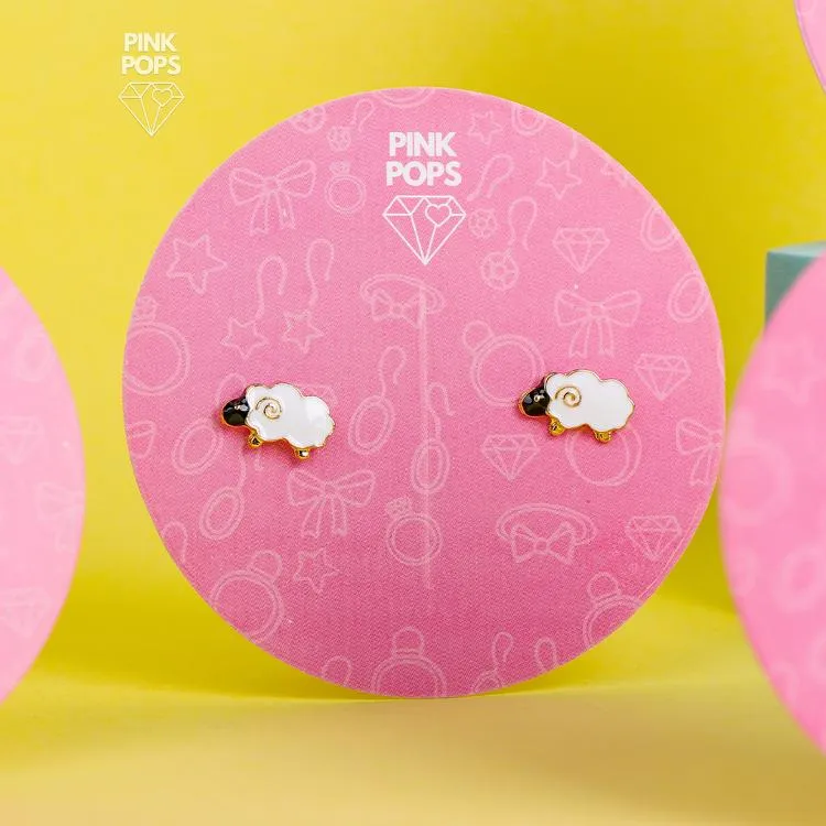Floral Sheep Funky Ear Studs
