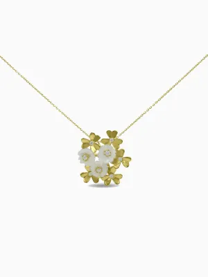 Flower Mother of Pearl and Exquisite Clover Lucky Necklace