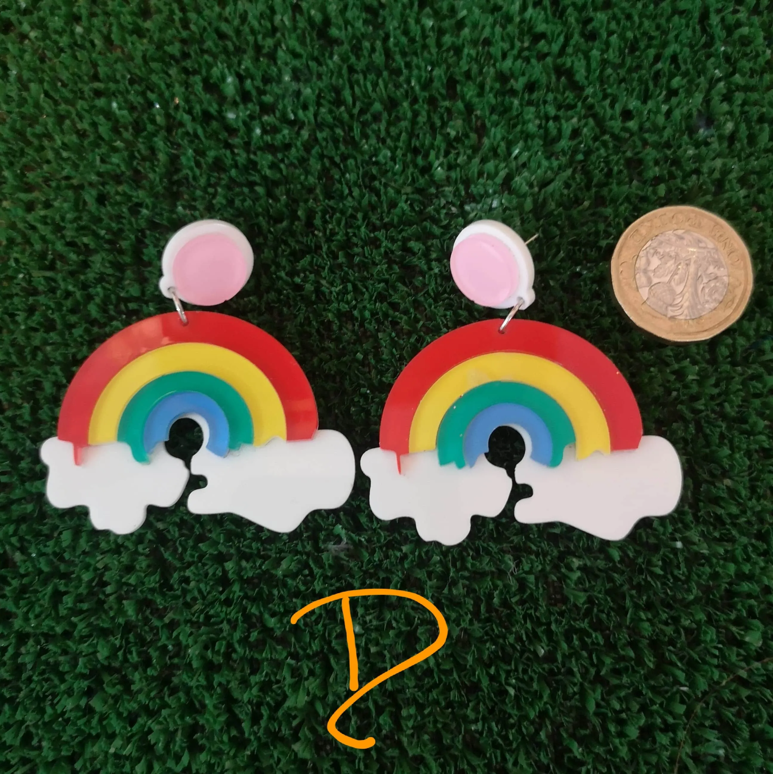 Funky acrylic rainbow earrings