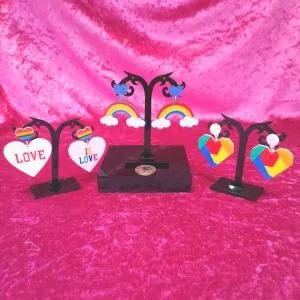 Funky acrylic rainbow earrings