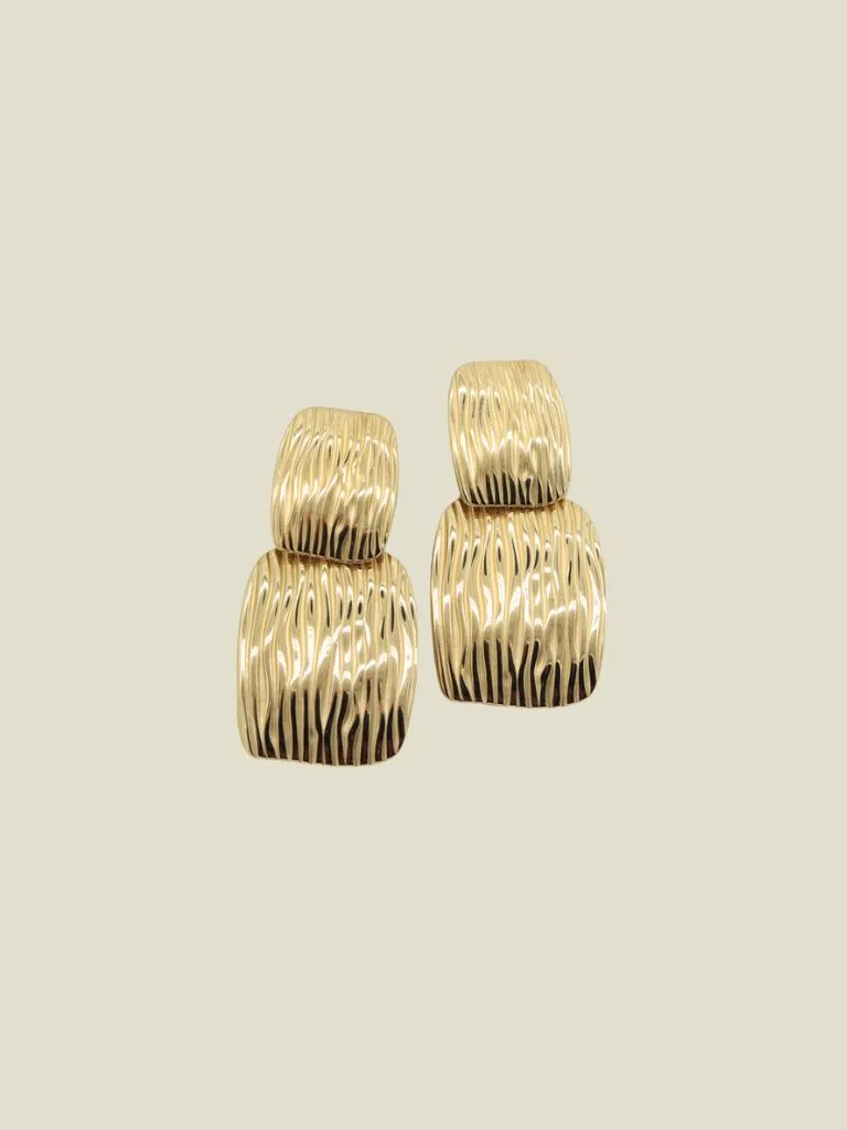 Funky Earrings (set) Double Square Zebra