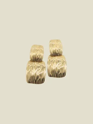 Funky Earrings (set) Double Square Zebra
