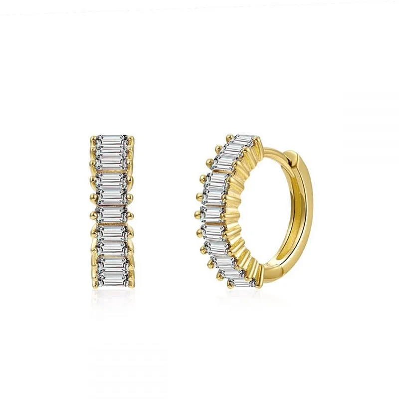 Gold Filled Stud Earrings Set For Women Ear Cuffs Colorful Zircon Dangle Hoop Earrings Fashion Party Jewelry Wholesale