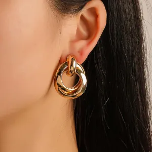 Gold Knot Earrings for Women | 18K Yellow Gold Plated | Timeless Elegance