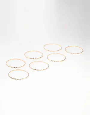 Gold Molten Bangles 7-Pack