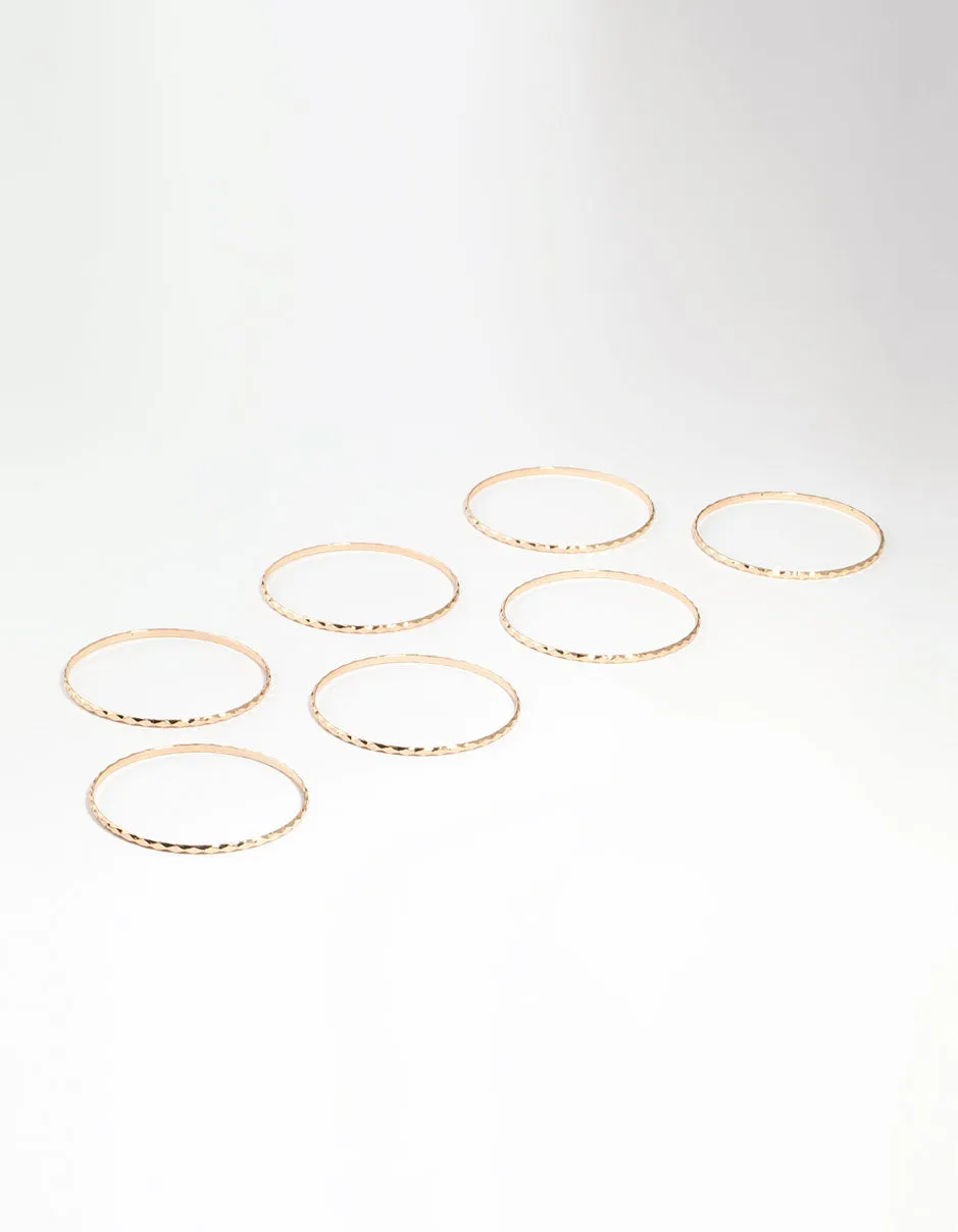 Gold Molten Bangles 7-Pack