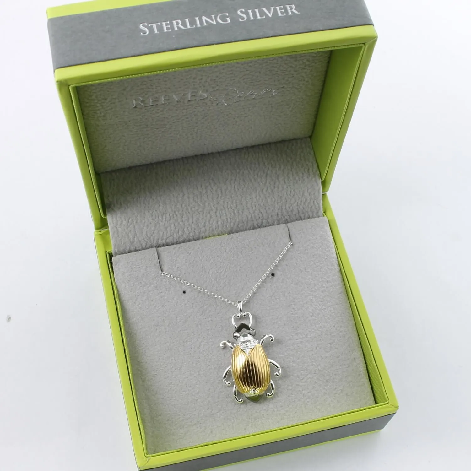 Gold Queen Beetle Necklace