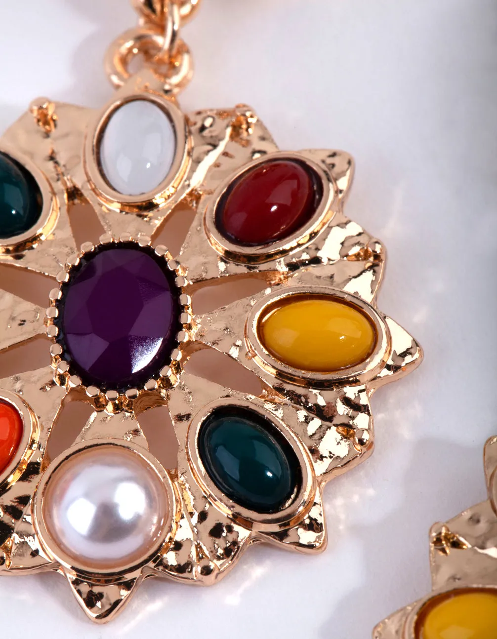 Gold Technicolour Round Earrings