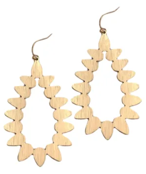 Gold Textured Teardrop Dangle Earrings