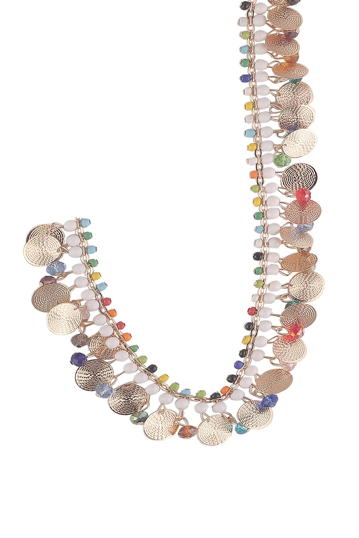 Golden Cable Link Chain Multicolor Beaded Designer Metal Lace