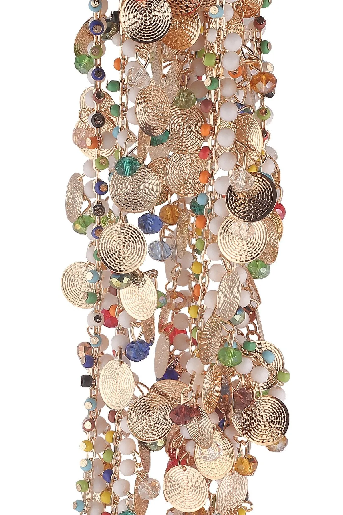 Golden Cable Link Chain Multicolor Beaded Designer Metal Lace