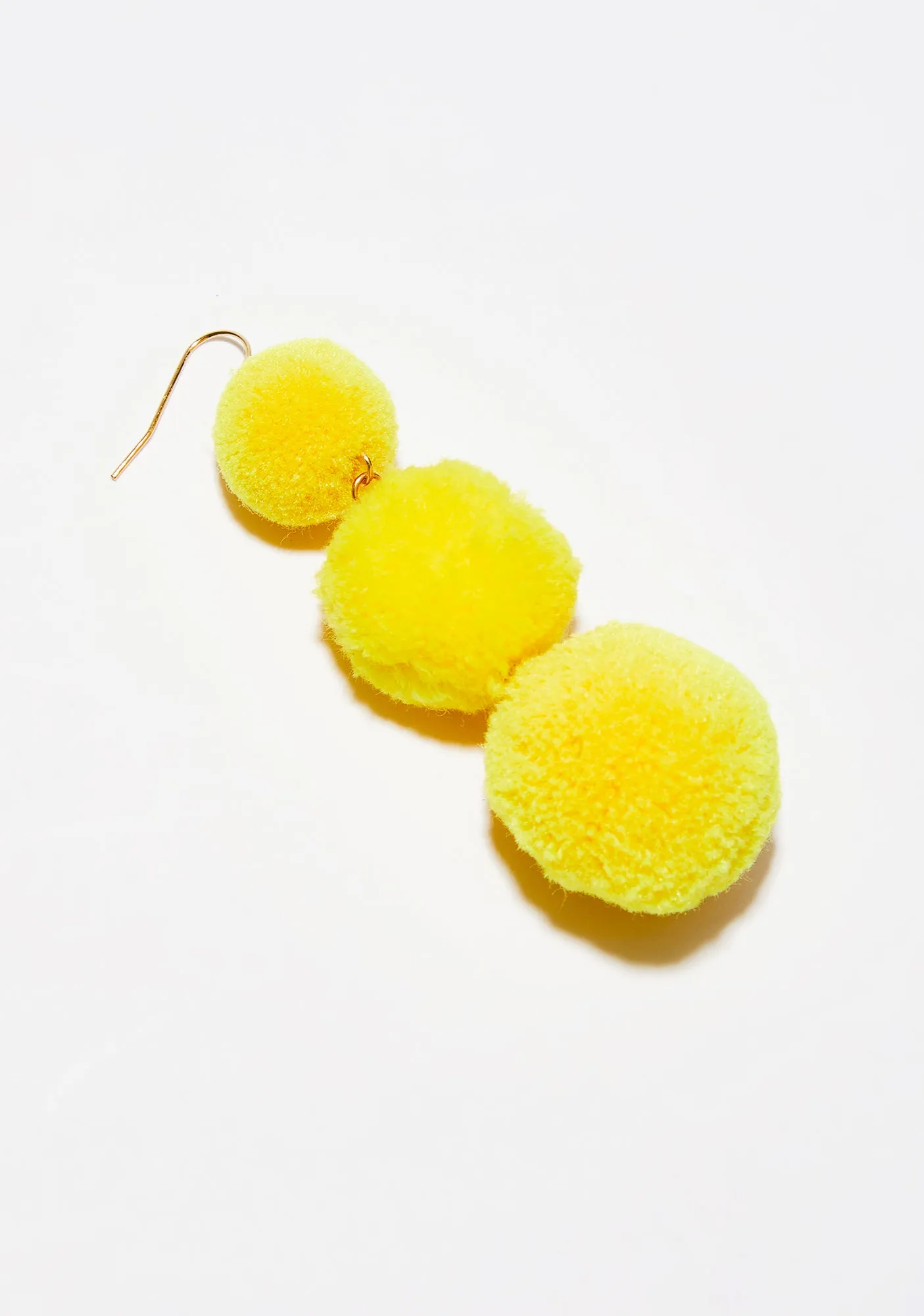 Golden Lil' Fluff Ball Earrings