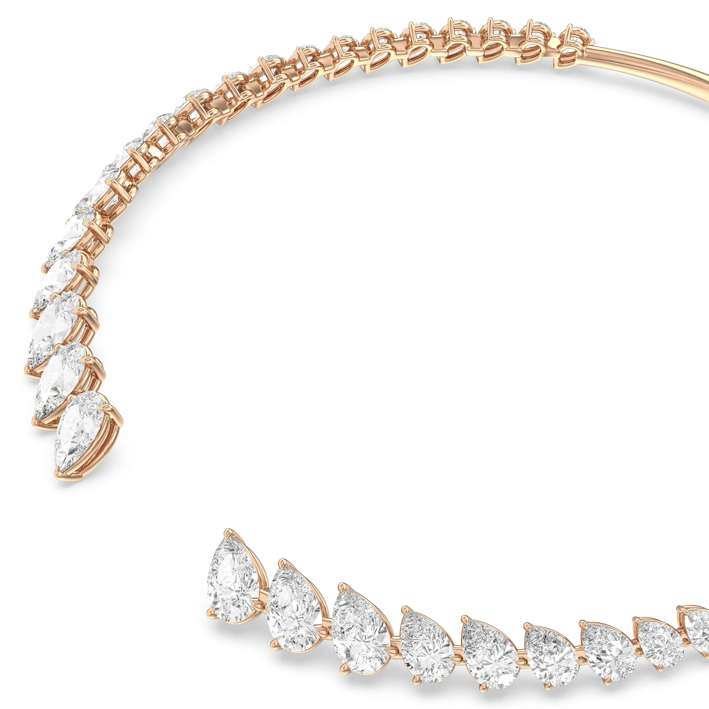 Graduating Pear Cuff Necklace