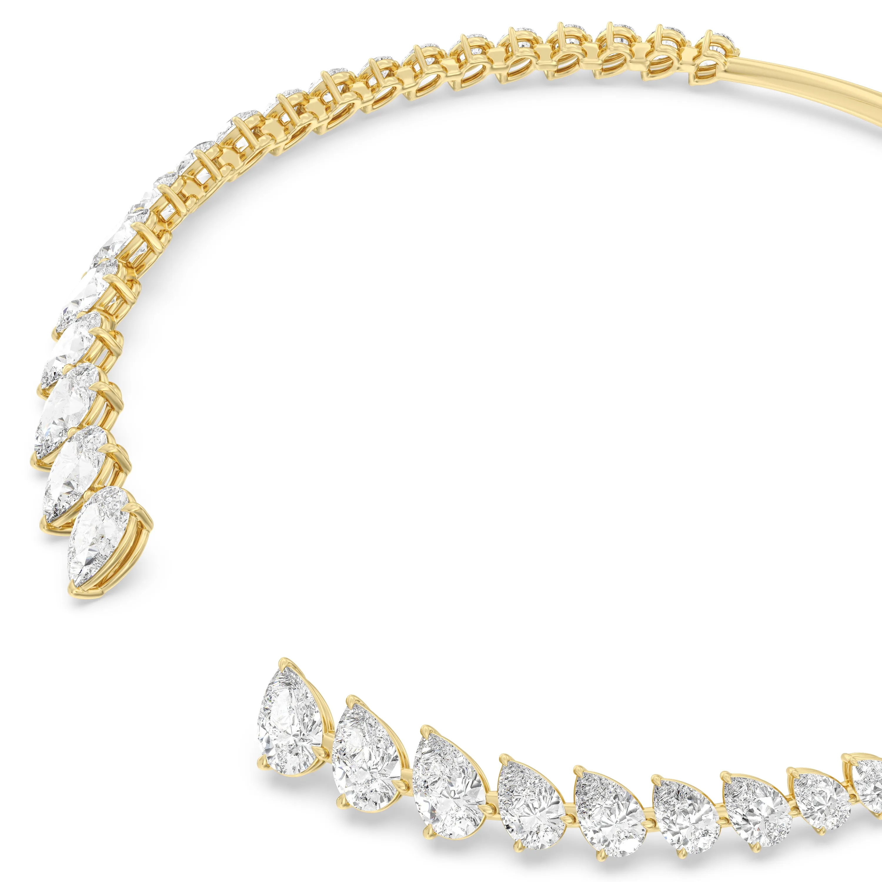 Graduating Pear Cuff Necklace