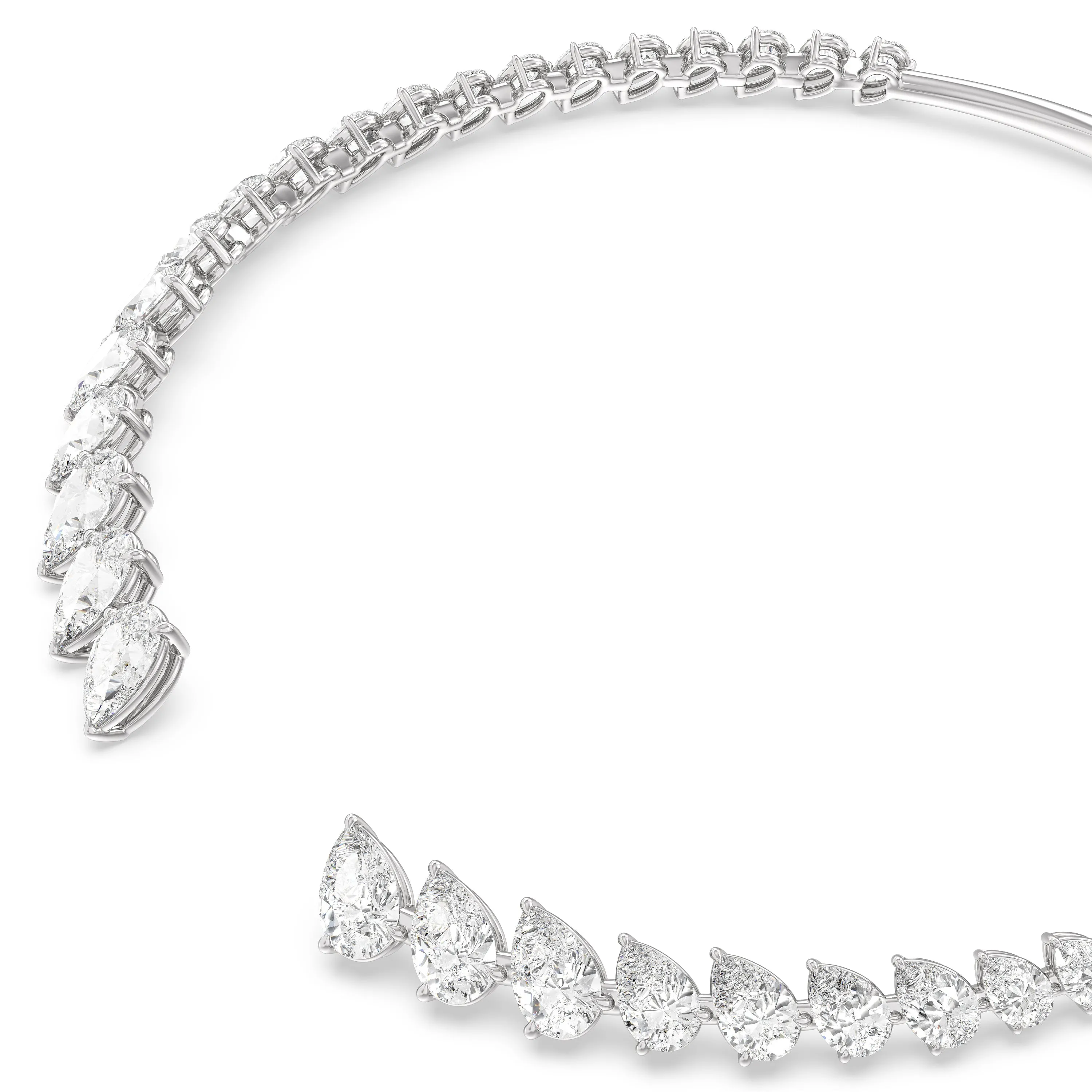 Graduating Pear Cuff Necklace