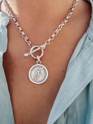 Greek Coin Medallion Necklace